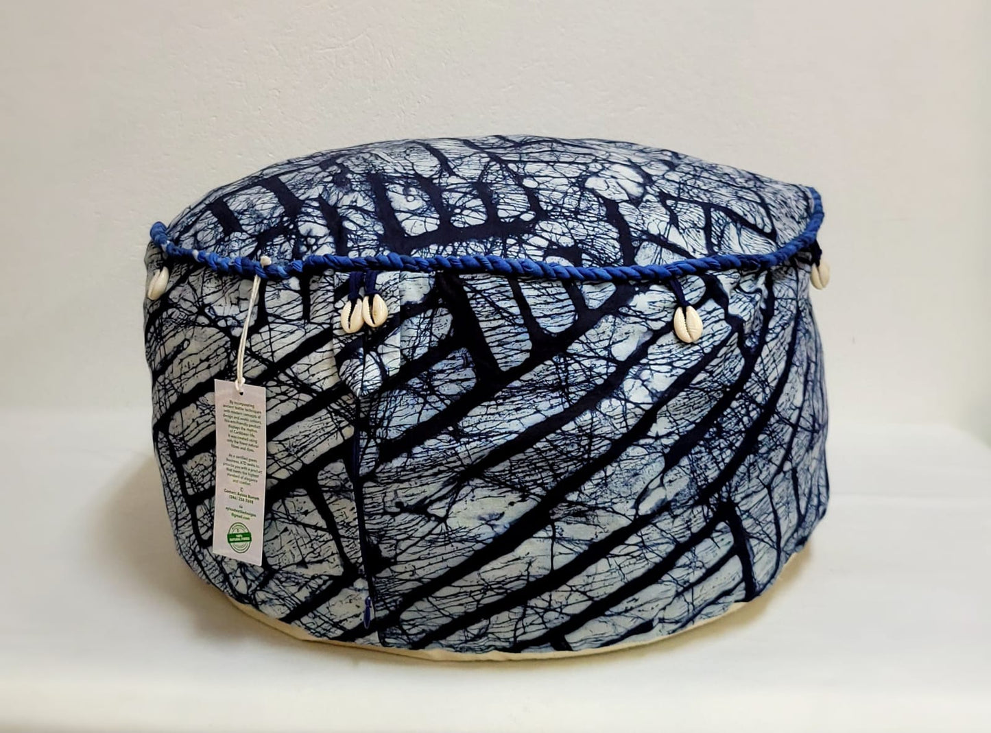 Batik Cotton Circle Pillow 9"h x 19"d