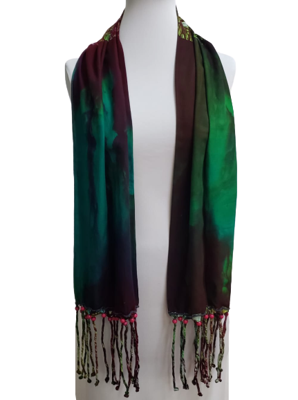 Batik Egyptian Cotton Beaded Tassel Shawl