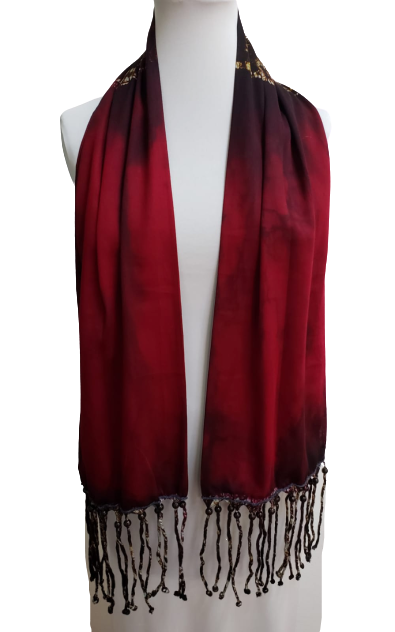 Batik Egyptian Cotton Beaded Tassel Shawl