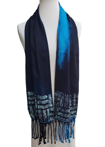 Batik Egyptian Cotton Beaded Tassel Shawl