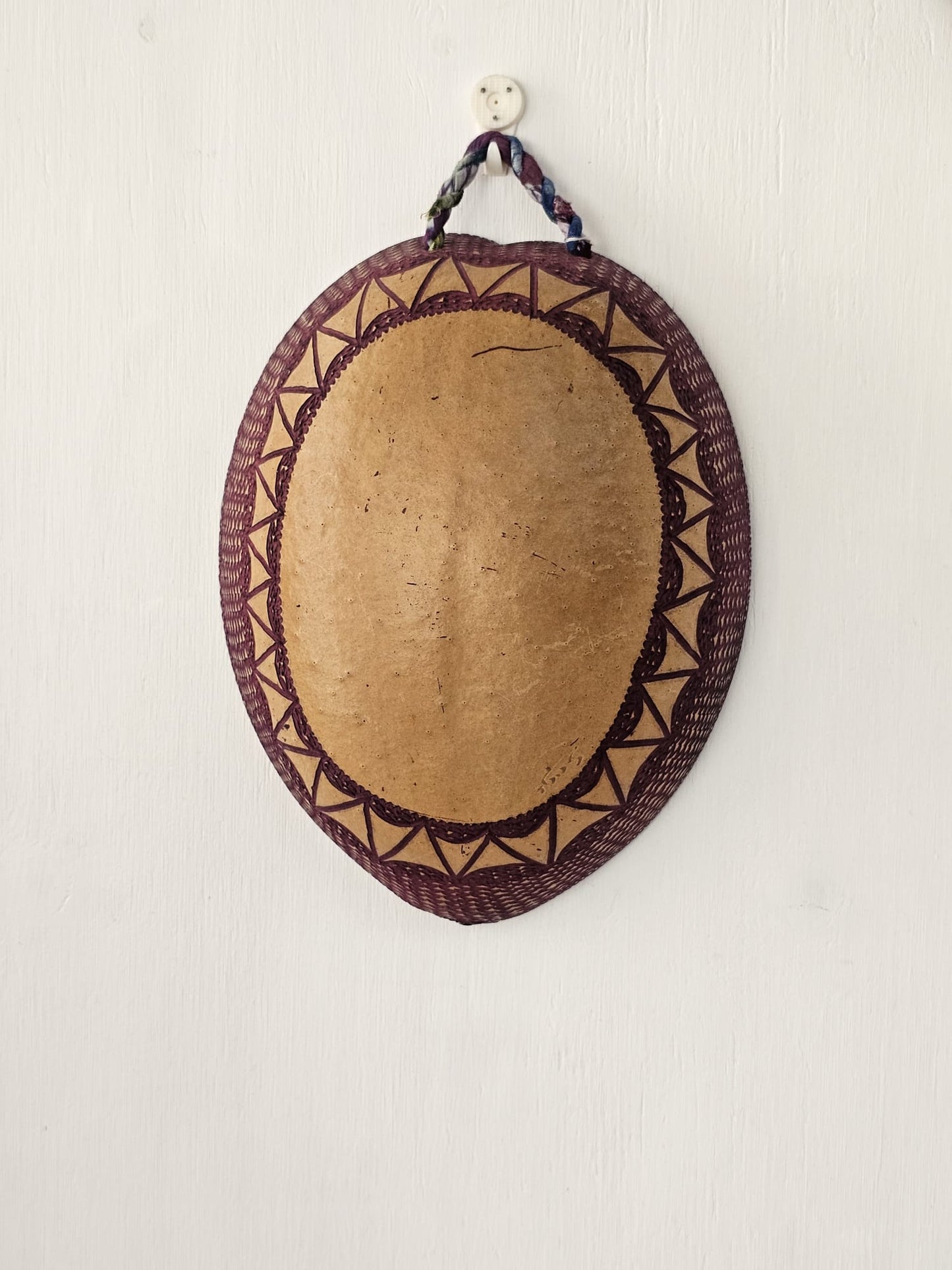 Hand Carved Calabash Hanging Geometric