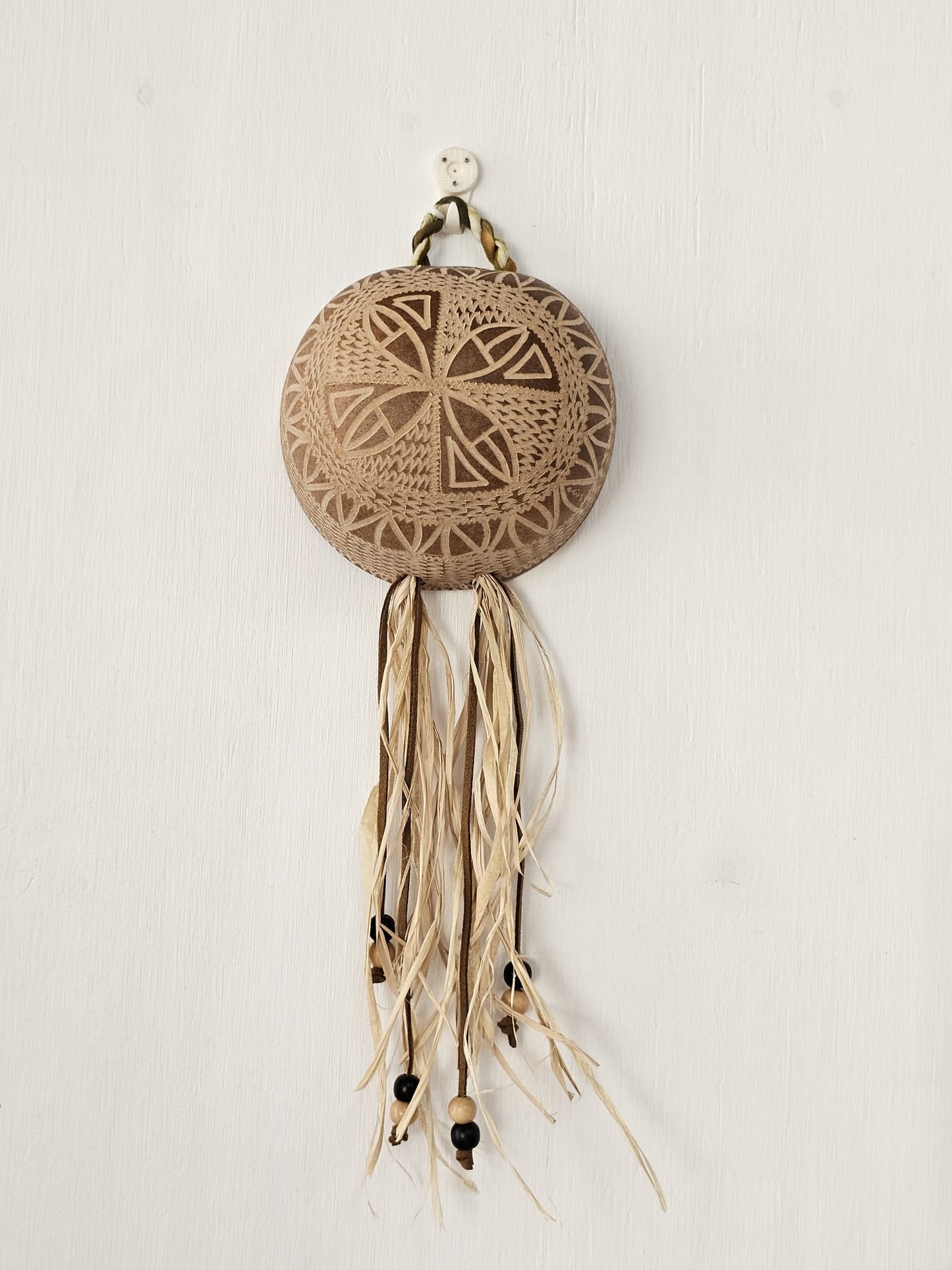 Hand Carved Calabash Hanging w/ Tassels