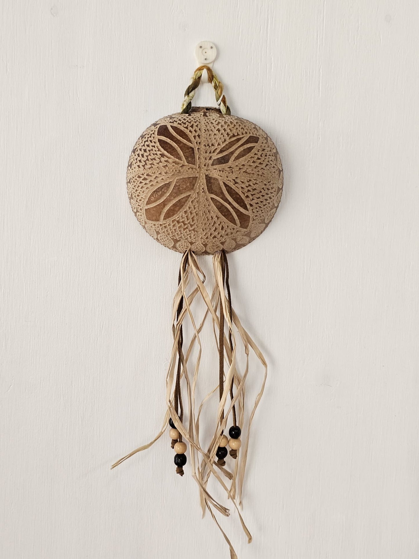 Hand Carved Calabash Hanging w/ Tassels