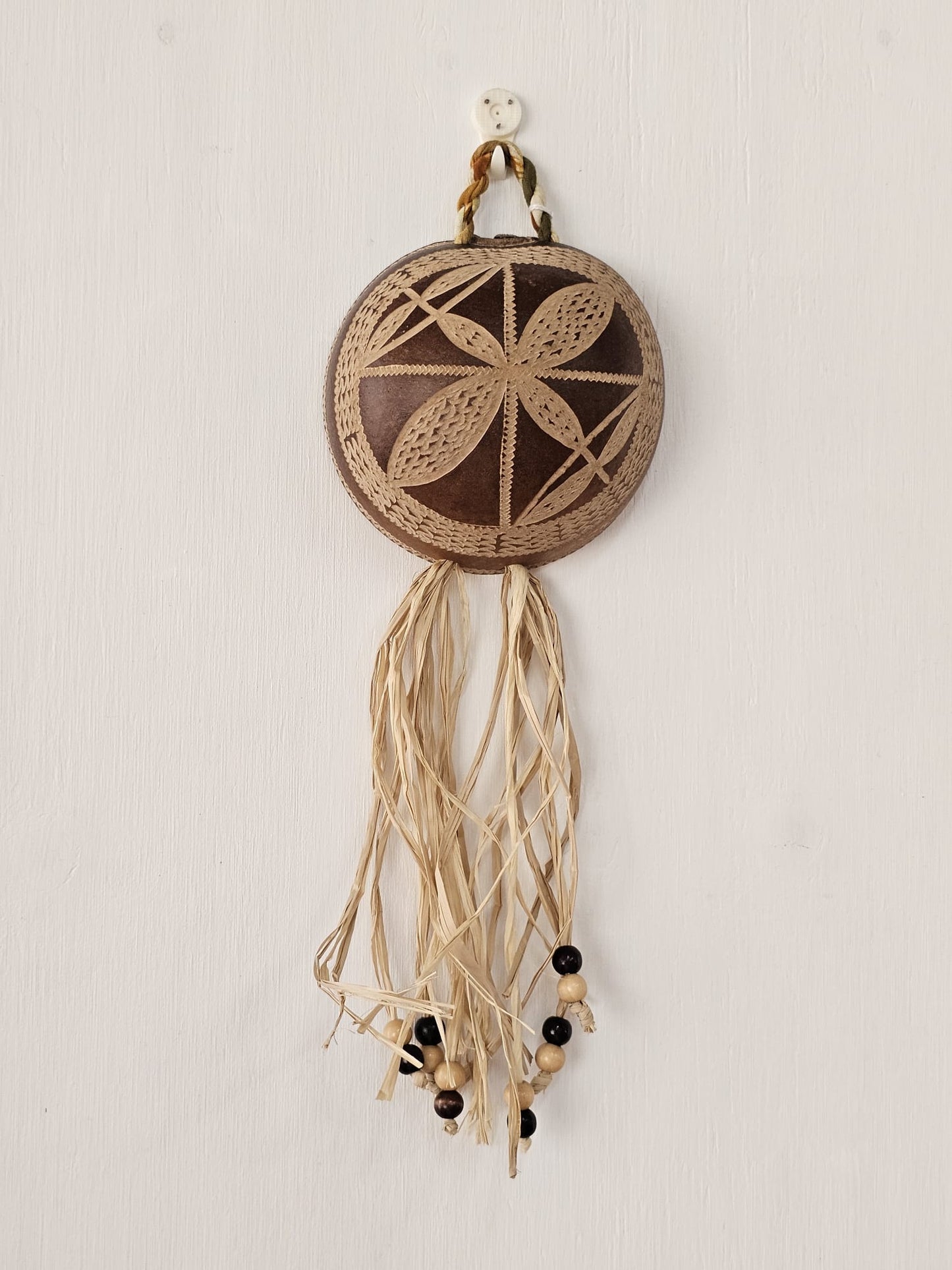Hand Carved Calabash Hanging w/ Tassels