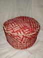 Batik Applique Cotton Circle Pillow 9"h x 19"d