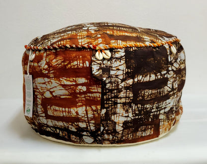Batik Cotton Circle Pillow 9"h x 19"d