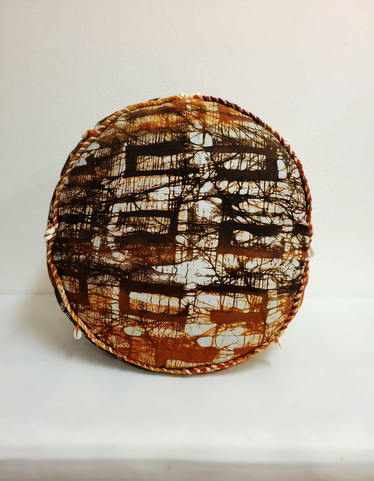 Batik Cotton Circle Pillow 9"h x 19"d