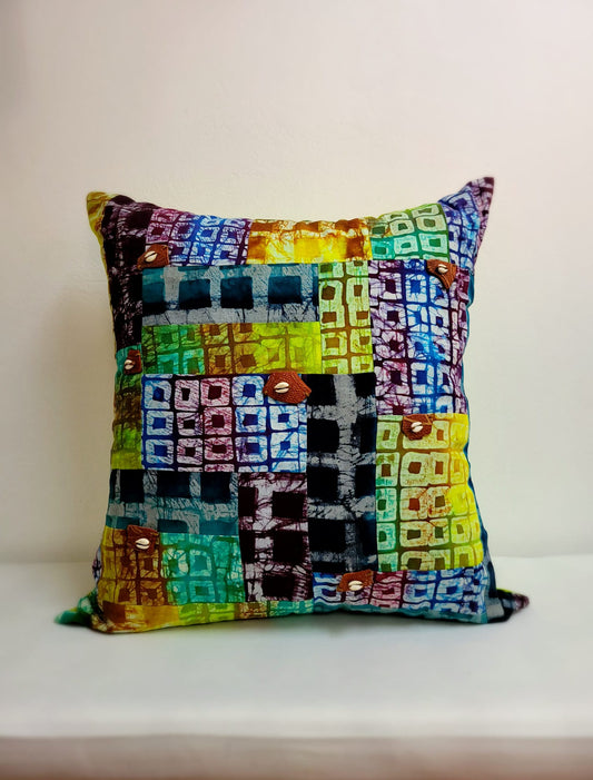 Batik Patchwork Pillow 30" x 30"