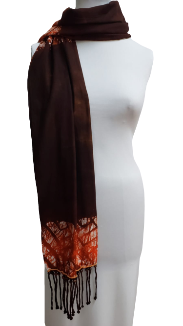 Batik Egyptian Cotton Beaded Tassel Shawl