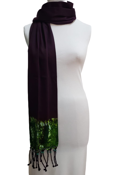 Batik Egyptian Cotton Beaded Tassel Shawl