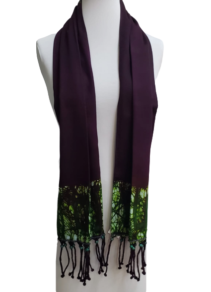 Batik Egyptian Cotton Beaded Tassel Shawl