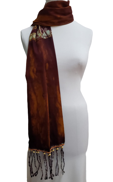 Batik Egyptian Cotton Beaded Tassel Shawl
