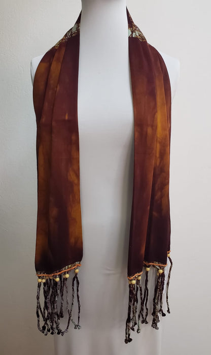 Batik Egyptian Cotton Beaded Tassel Shawl